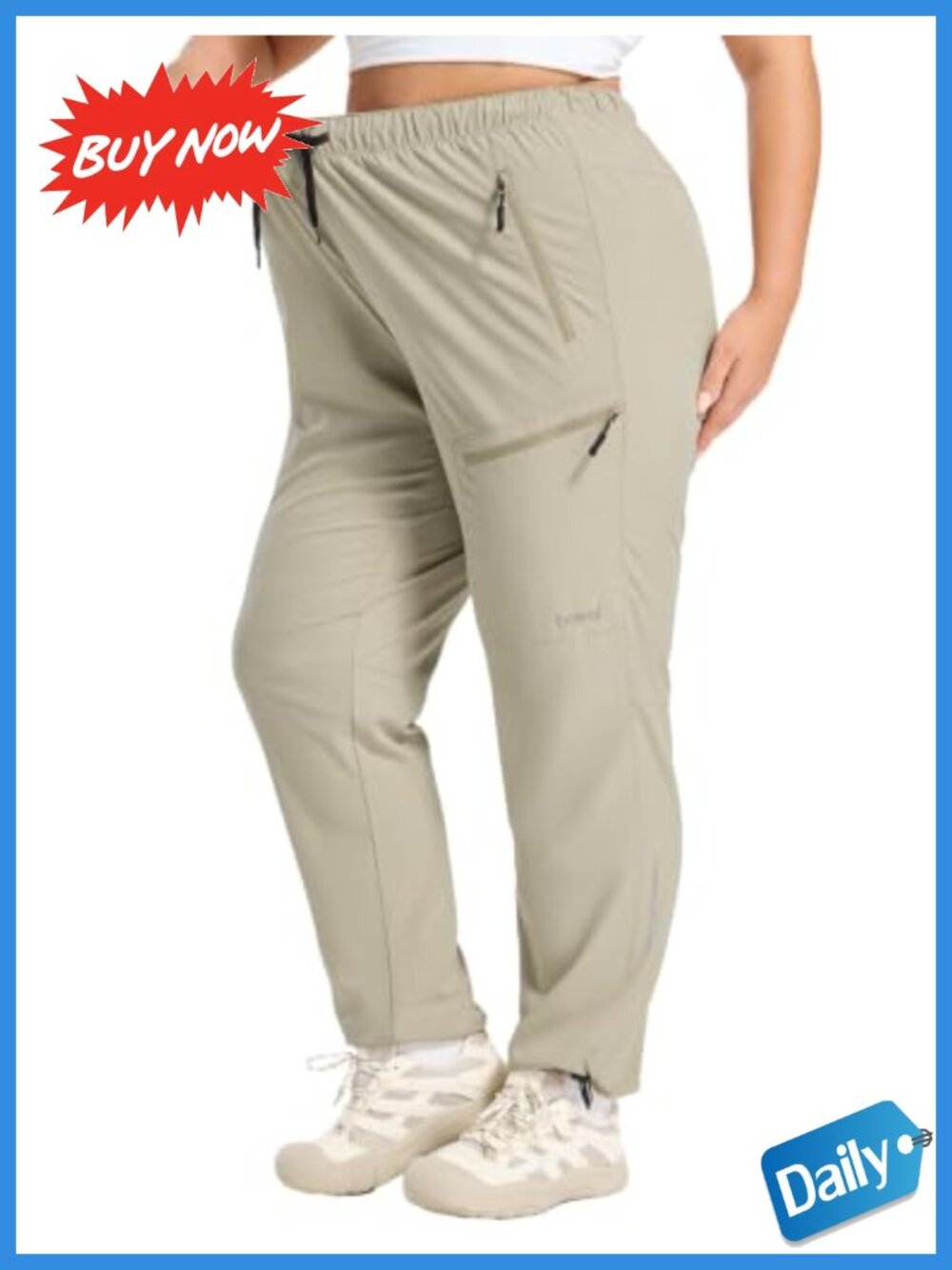 Plus Size Hiking Pants Lightweight Quick Dry Water Resistant Stretch